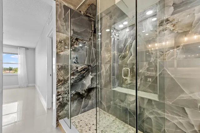 a bathroom with a shower