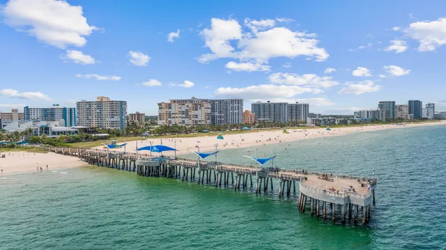 a view of a lake with a city