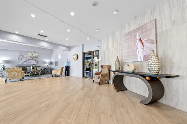 a view of a hallway with closet