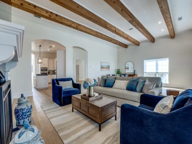 a living room with furniture