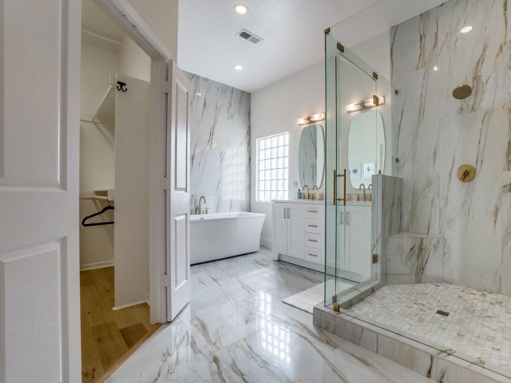 5305 Southern Avenue Dallas, TX 75209 - Photo 25 of 39 a bathroom with a shower sink and mirror