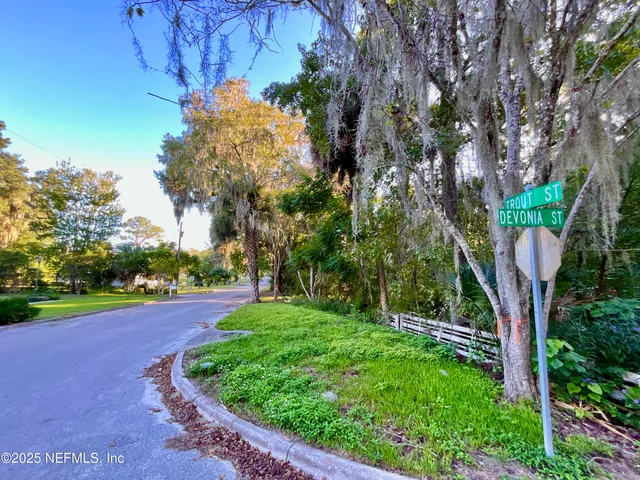 a backyard of a house with lots of green space