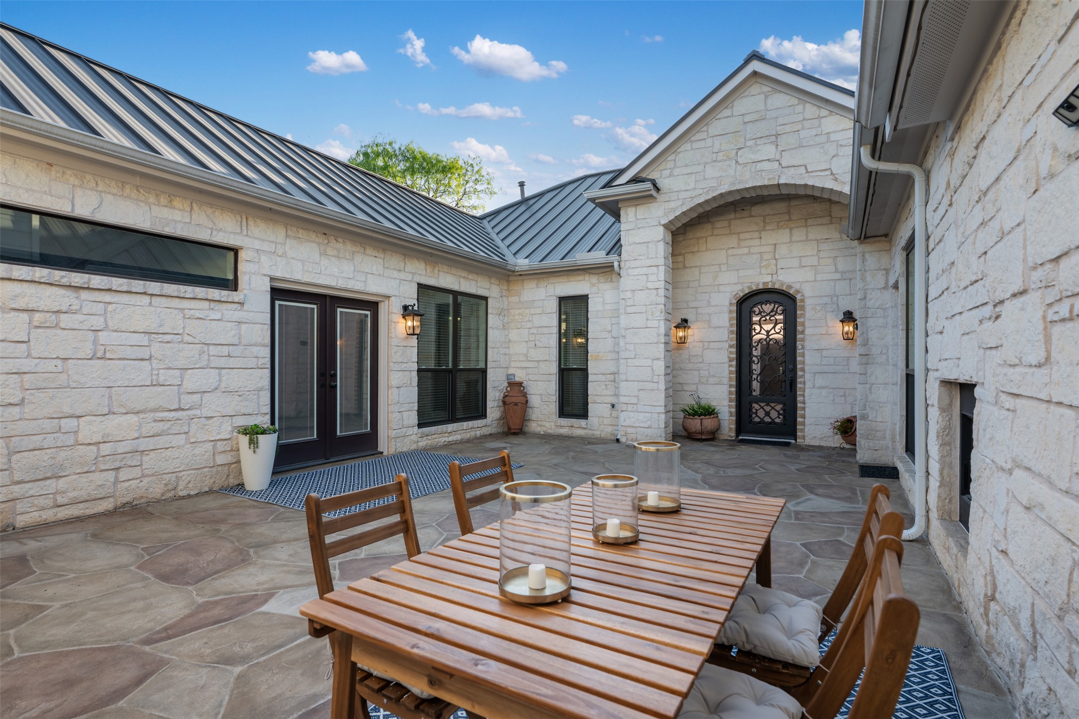 181 Whitney Run Buda, TX 78610 - Photo 8 of 40 Interior courtyard leading to front door.