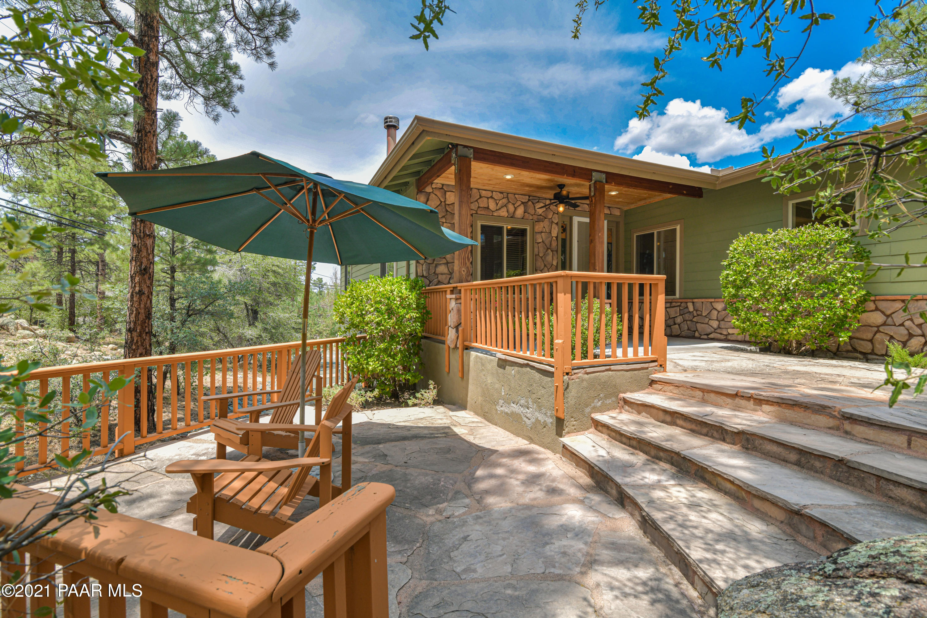 Front are with side patio