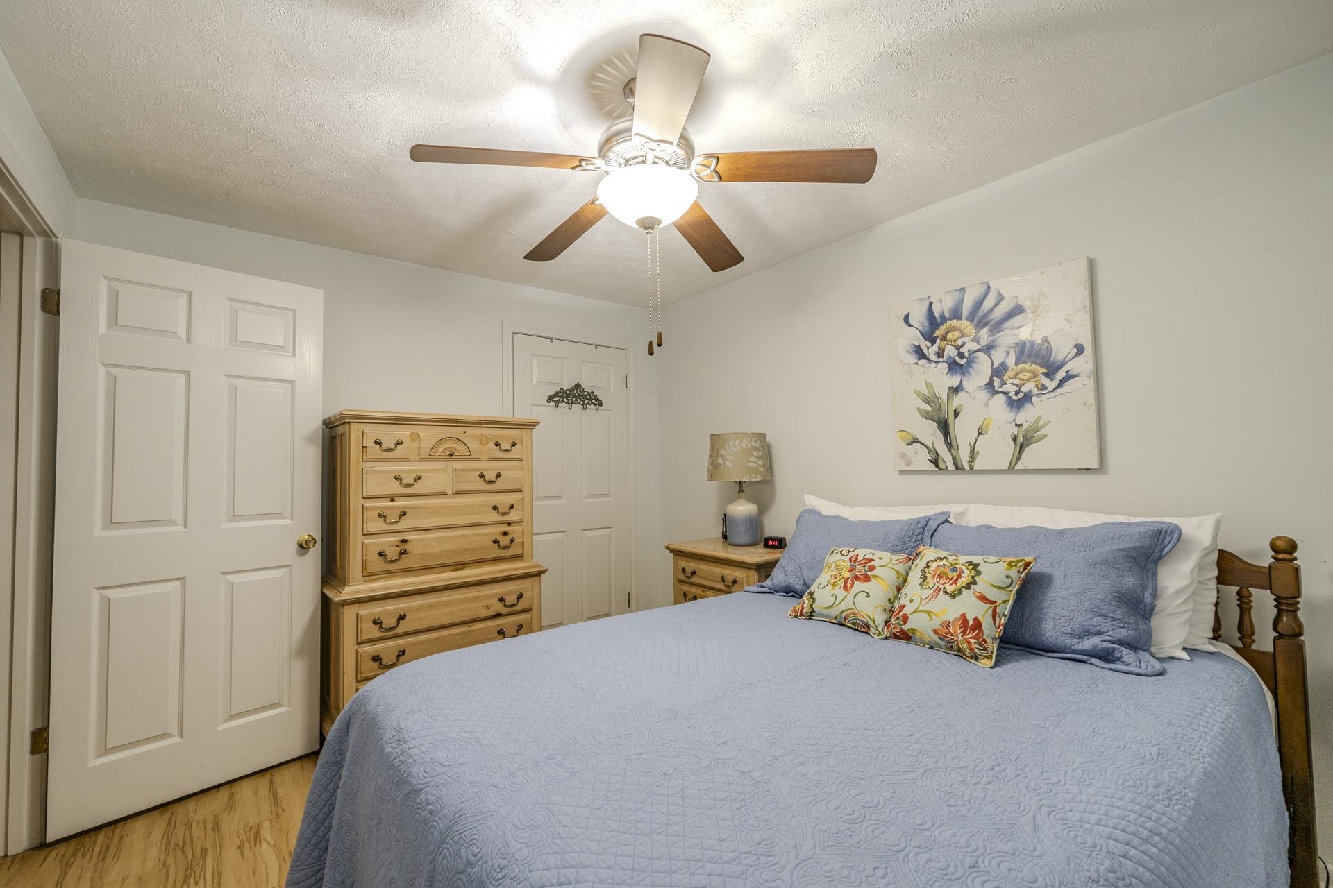 85 Cr 256 Road Iuka, MS 38852 - Photo 25 of 38 Recessed ceiling fan with light fixture, light-toned wood-finish flooring, and white paneled doors