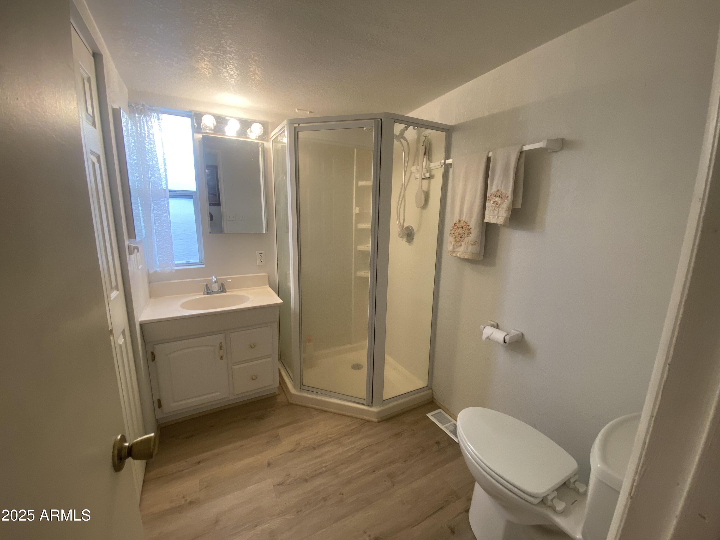 2137 West Erie Avenue, Unit 137 Apache Junction, AZ 85119 - Photo 24 of 36 a bathroom with a sink mirror toilet and shower