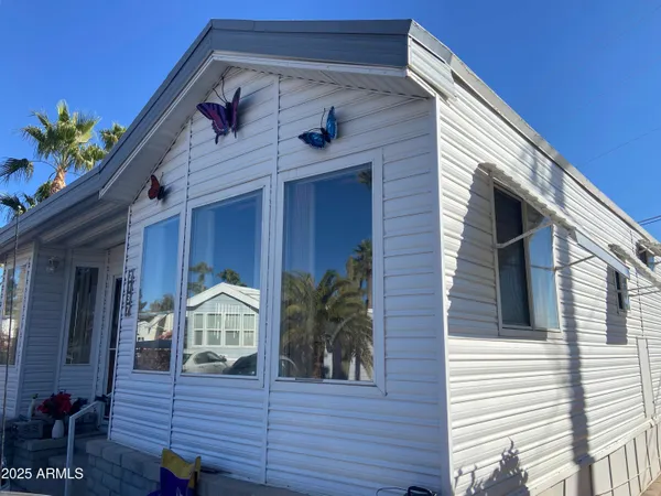 a view of a house with a large windows