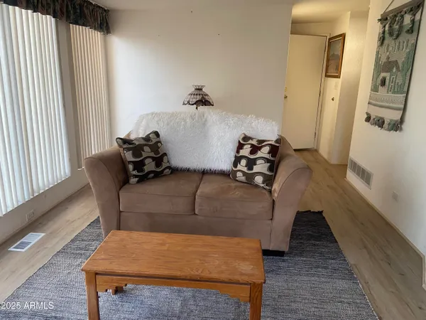 a living room with furniture