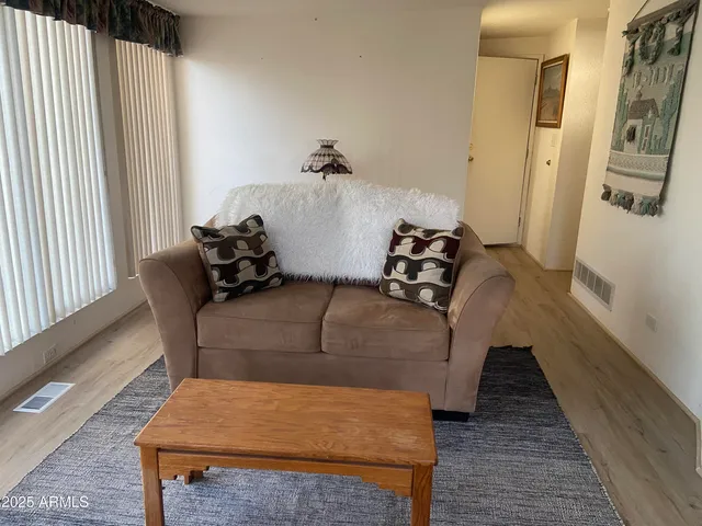 a living room with furniture