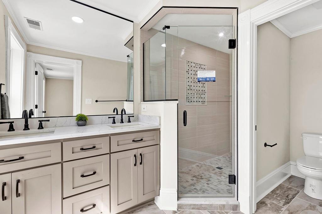 800 River Road Beaver, PA 15009 - Photo 28 of 47 a spacious bathroom with a shower sink mirror and toilet