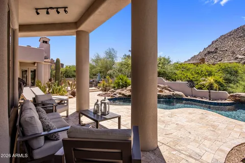 a outdoor living space with furniture