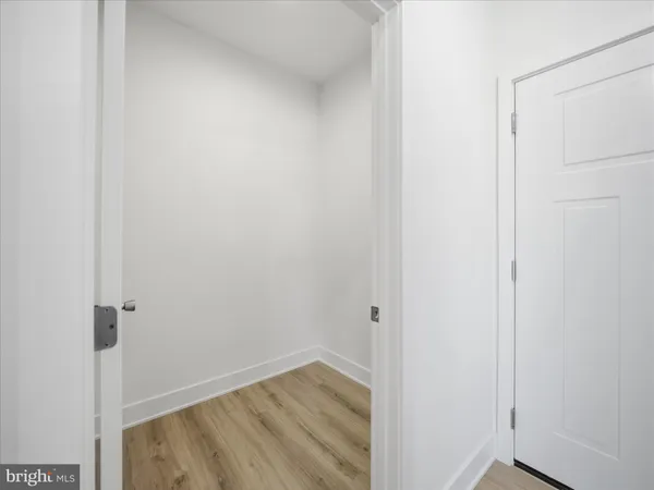 a view of small space with empty racks