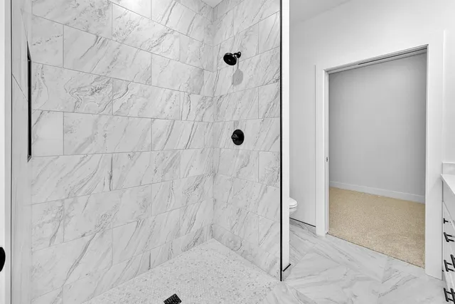 a bathroom with a shower