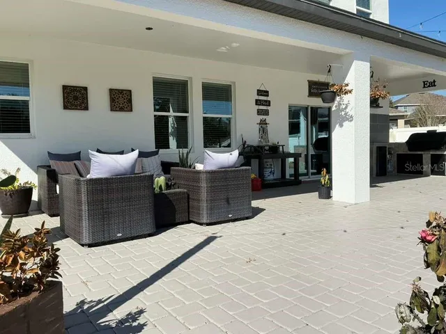 a living room with furniture