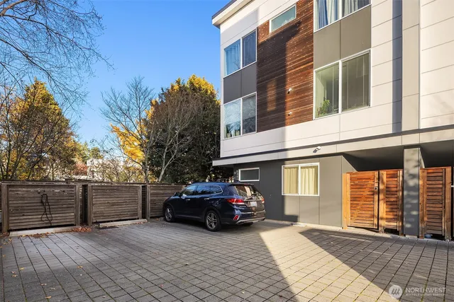 a car parked in front of a building