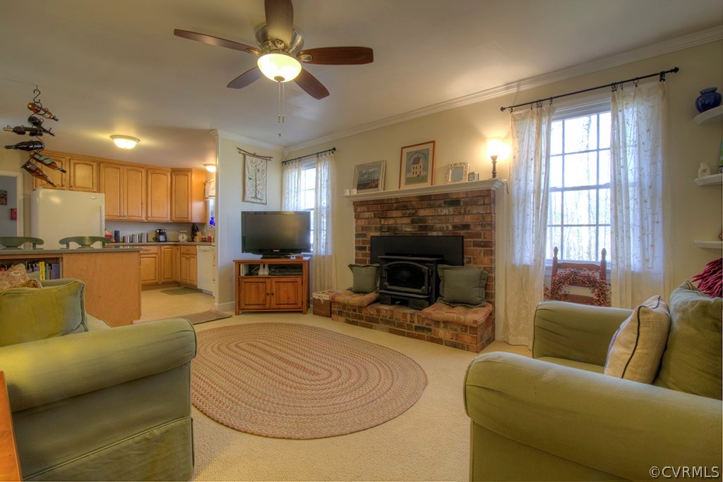 12155 Howards Mill Road Rockville, VA 23146 - Photo 8 of 25 Great room/family room/wood stove/carpet