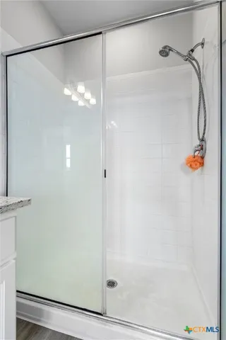 a bathroom with a shower
