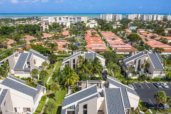 an aerial view of multiple house