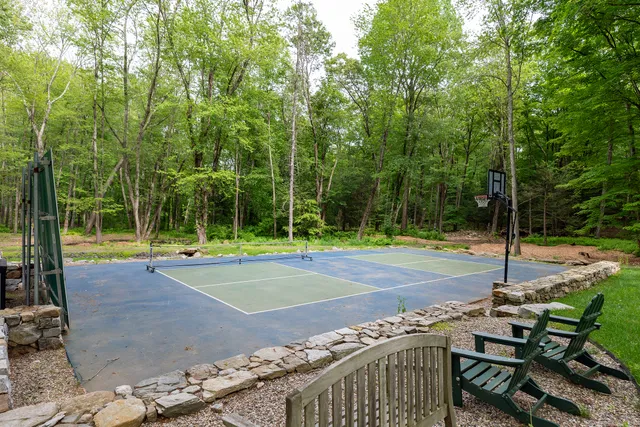 a backyard of a house with lots of green space