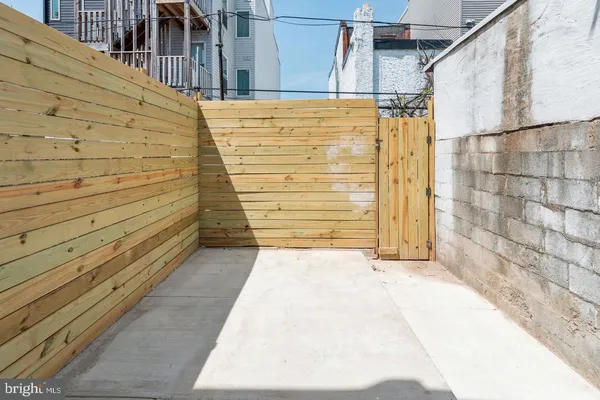 a view of wooden door
