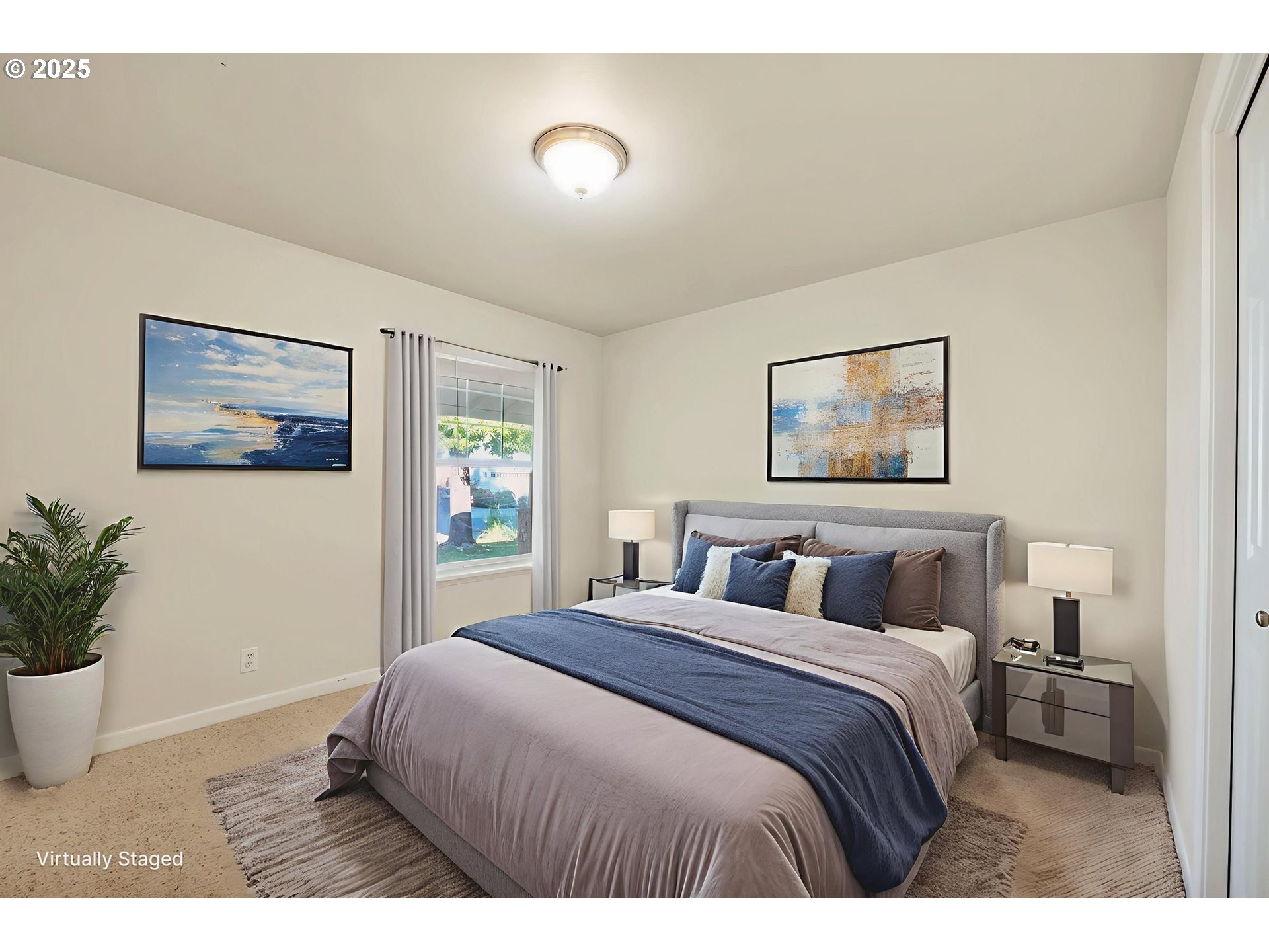 158 Mackin Avenue Eugene, OR 97404 - Photo 23 of 45 a bedroom with a large bed and a painting on the wall