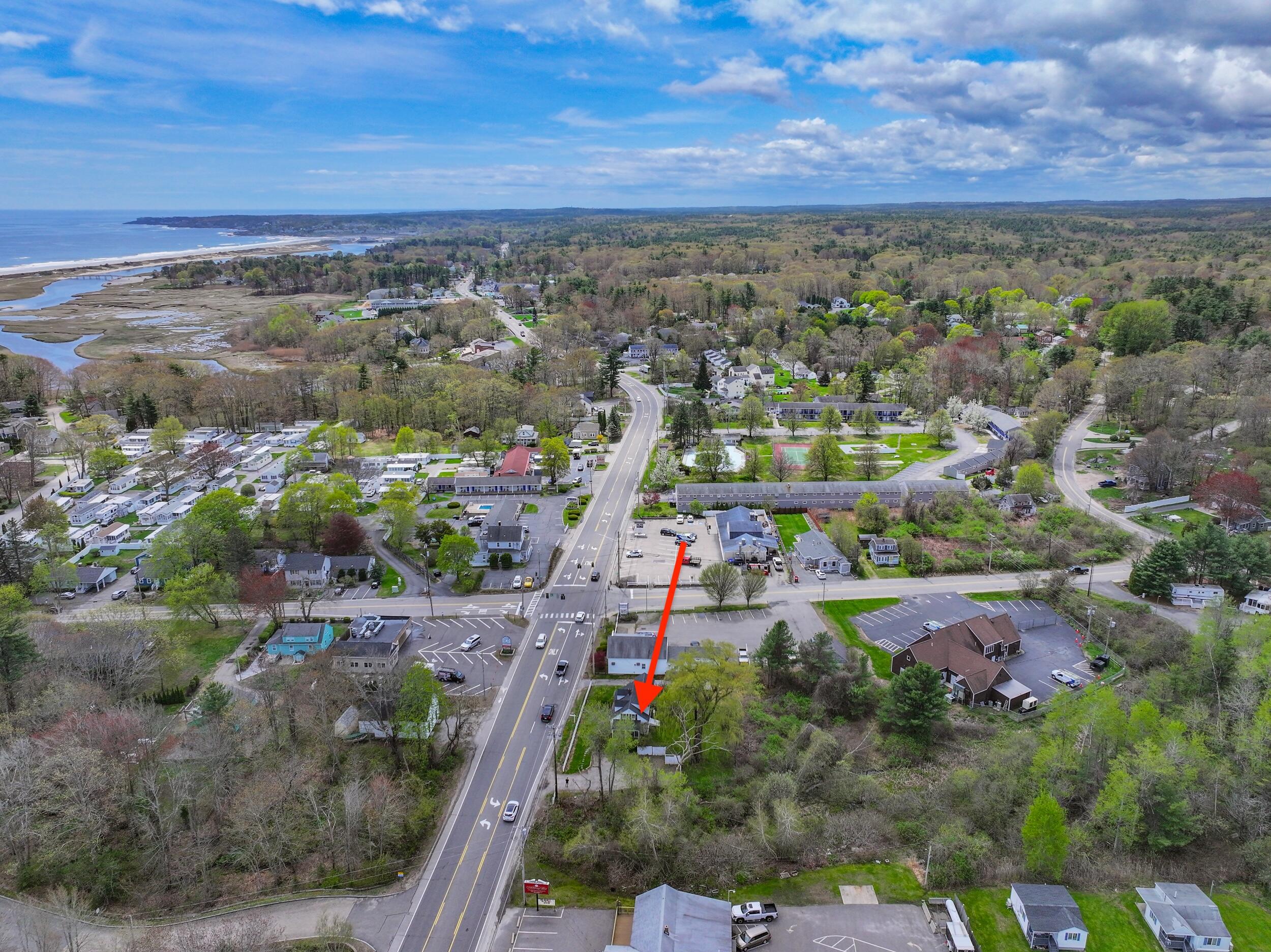 144 Post Road Wells, ME 04090 - Photo 41 of 48 arrow shows large lot