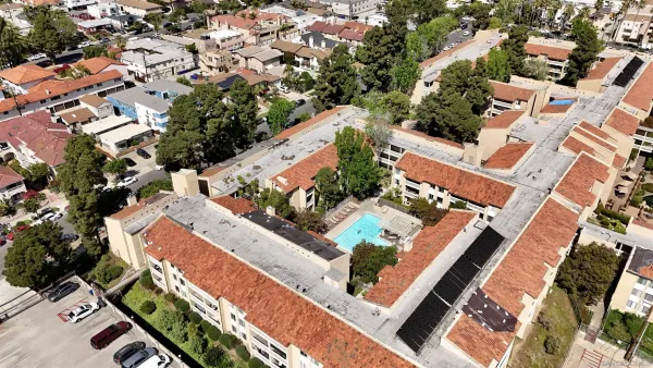 an aerial view of multiple house