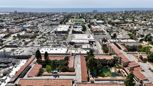 an aerial view of a city