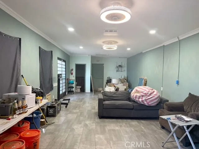 a living room with furniture