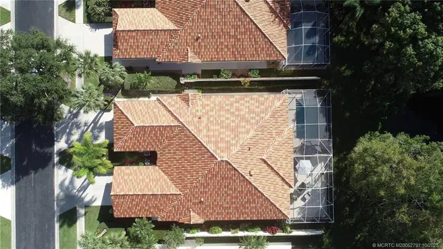 an aerial view of multiple house