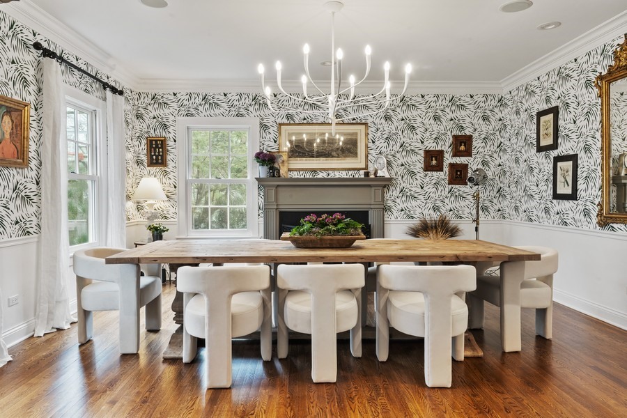 346 Sheridan Road Winnetka, IL 60093 - Photo 24 of 59 a view of a dining room with furniture window and wooden floor