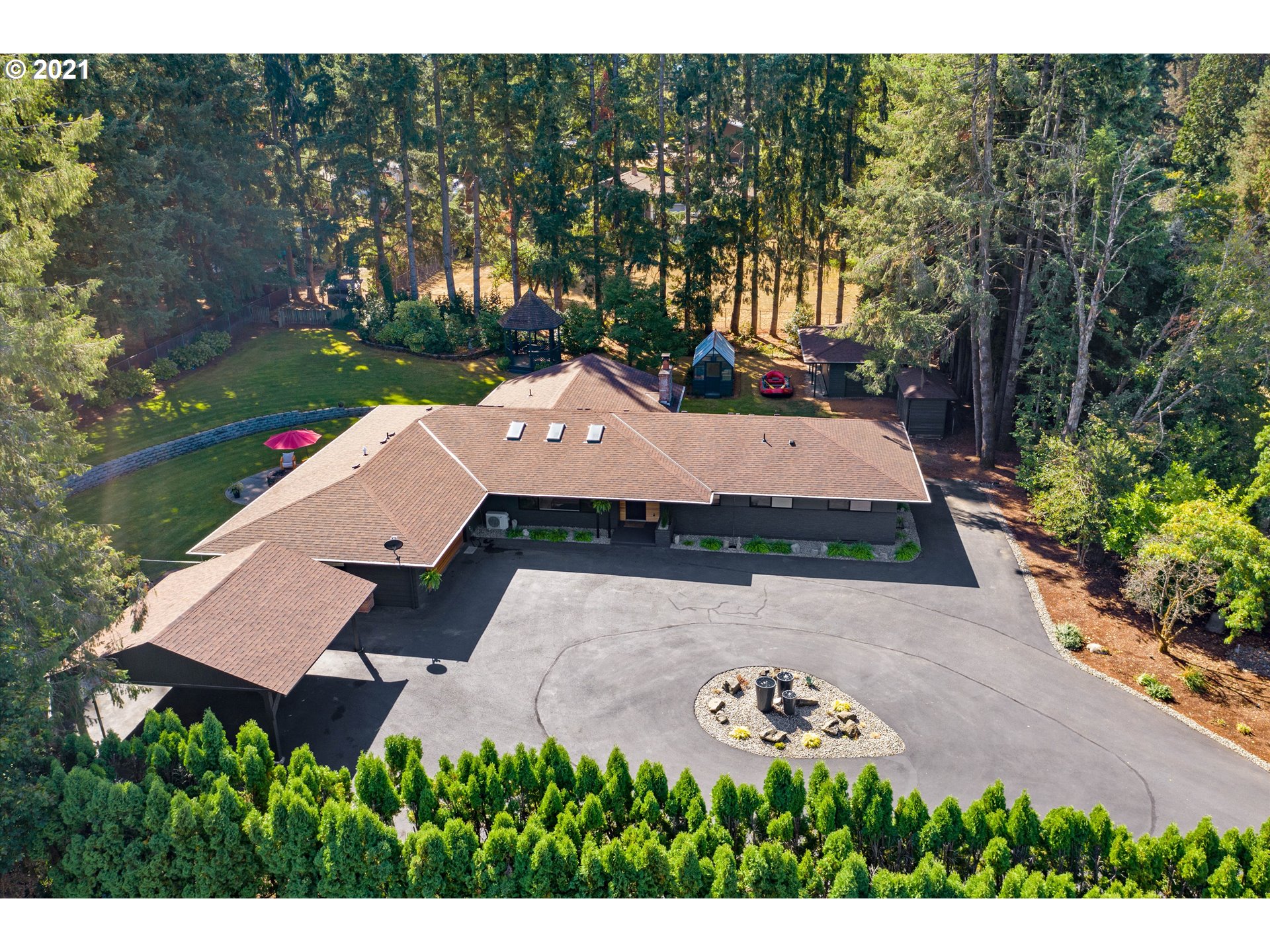 13450 Southeast Richey Road Boring, OR 97009 - Photo 30 of 32 an aerial view of a house with yard swimming pool and outdoor seating