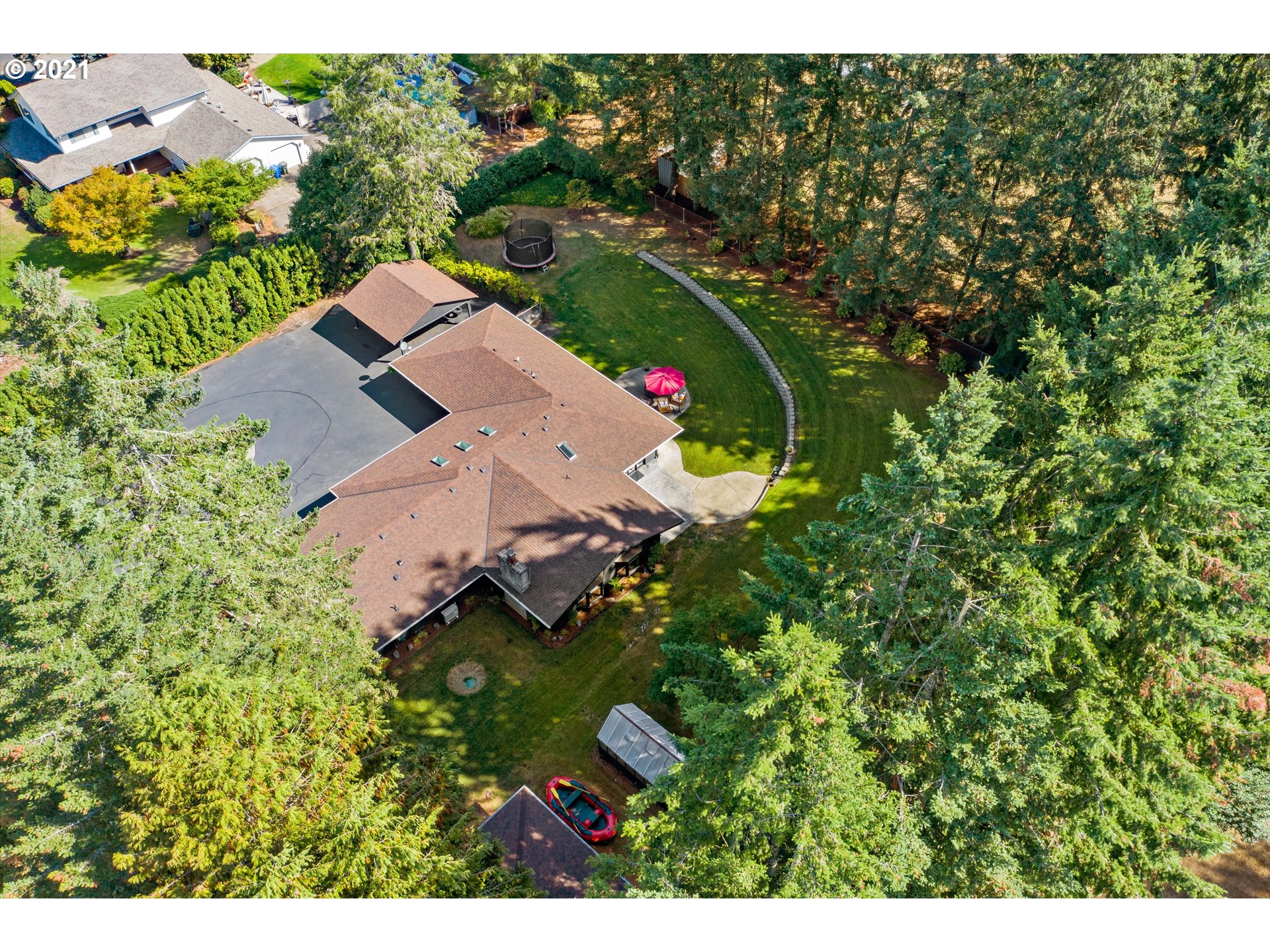 13450 Southeast Richey Road Boring, OR 97009 - Photo 32 of 32 an aerial view of residential house with outdoor space and trees all around