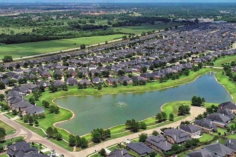 519 Yellow Bullhead Court Rosenberg, TX 77469 - Photo 20 of 24 an aerial view of a residential houses with outdoor space and river