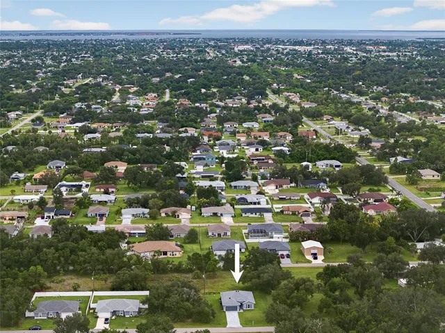 an aerial view of multiple house