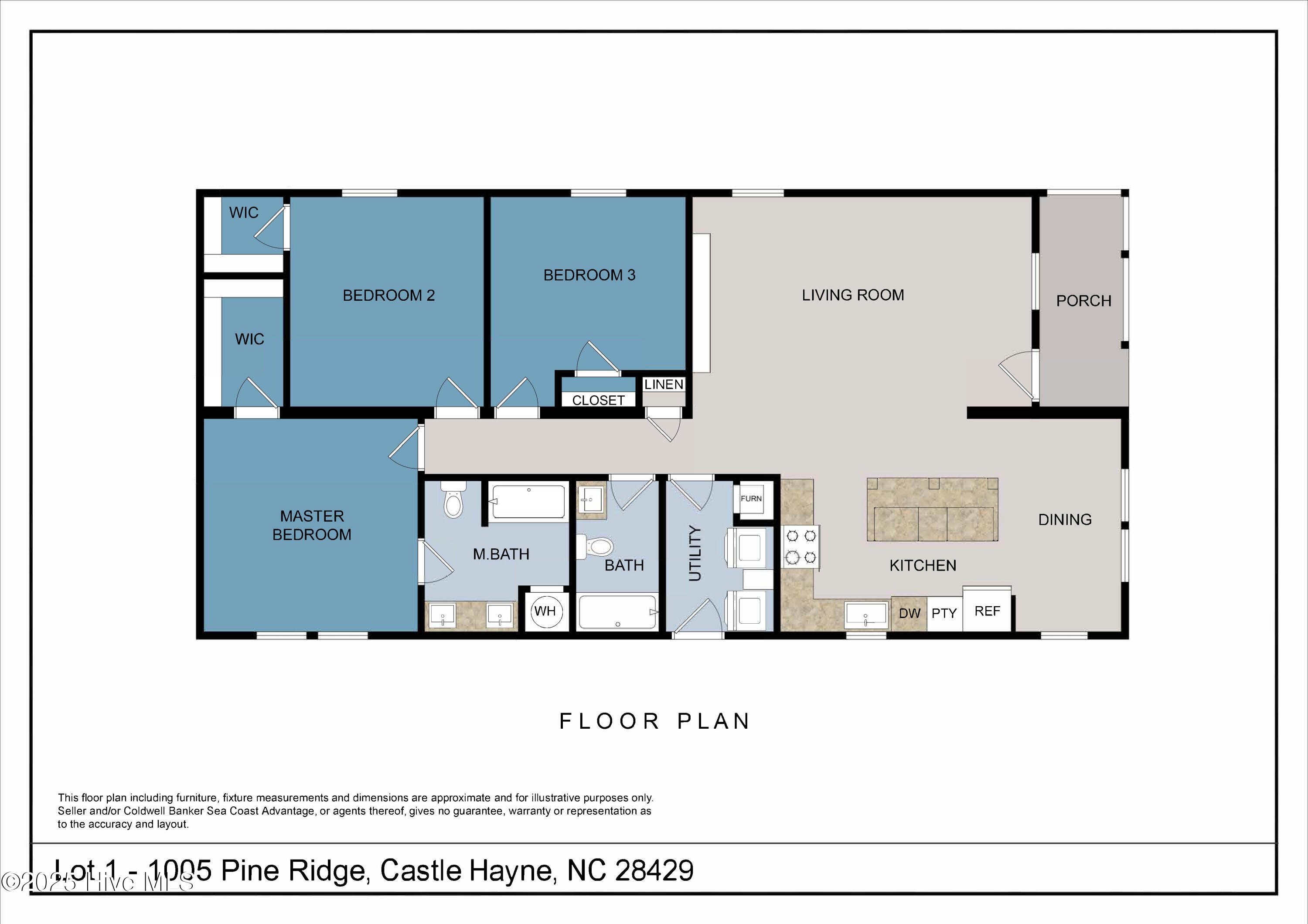 1005 Pine Ridge Castle Hayne, NC 28429 - Photo 11 of 11 Lot 1 Color Floorplan