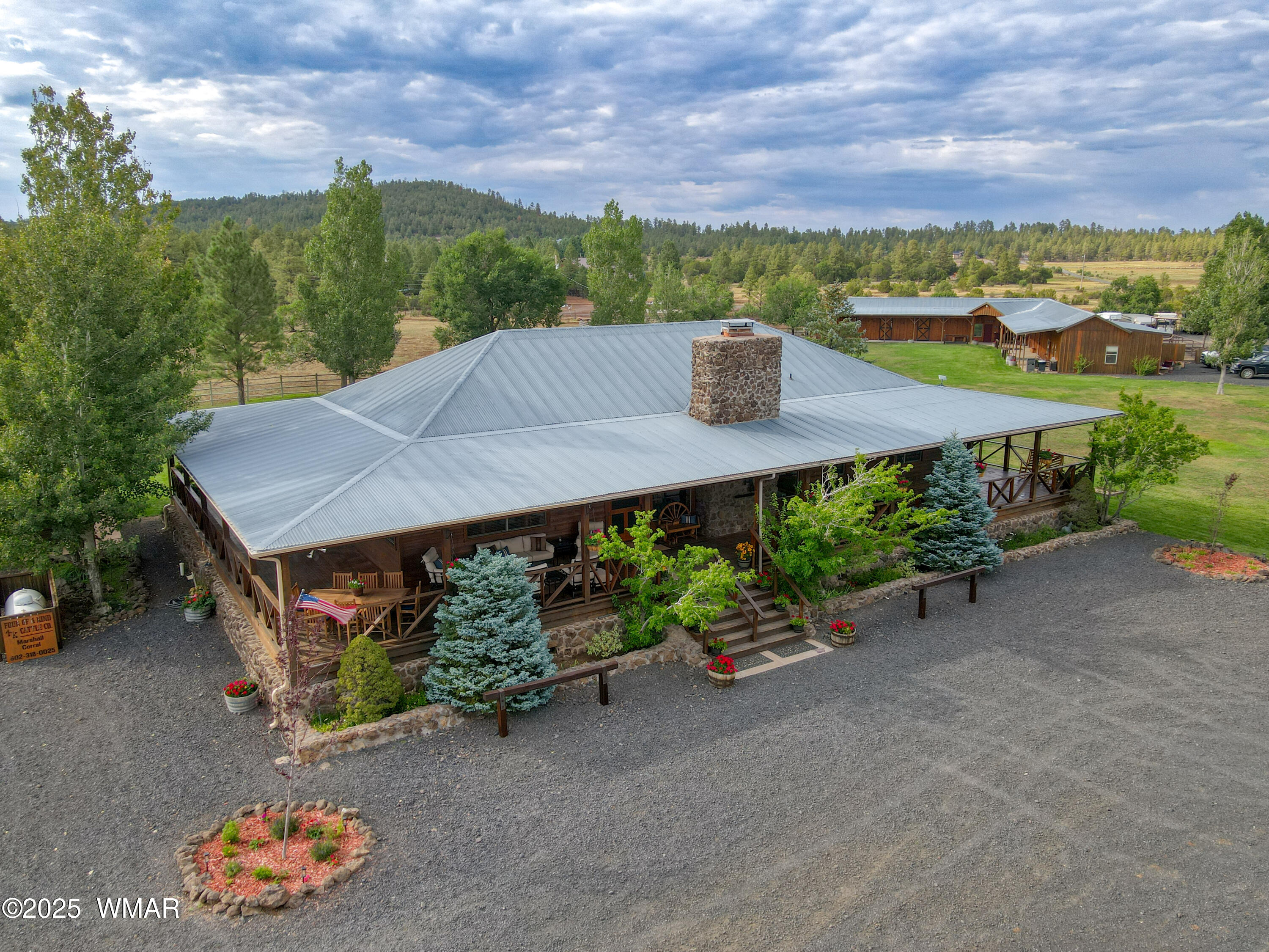 422 B Sponseller Siding Road Pinetop, AZ 85935 - Photo 2 of 74 an aerial view of a house with a garden space and street view