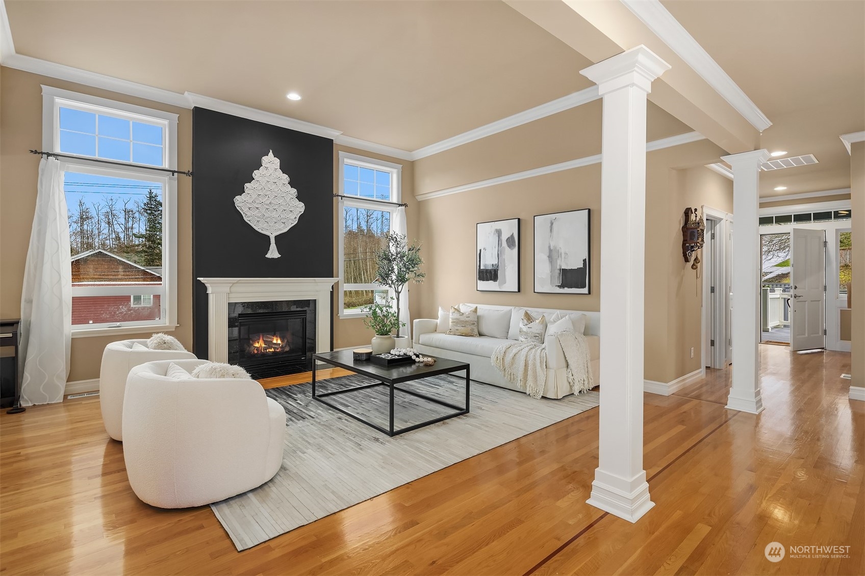 2202 19th Street Anacortes, WA 98221 - Photo 7 of 33 a living room with furniture and a fireplace