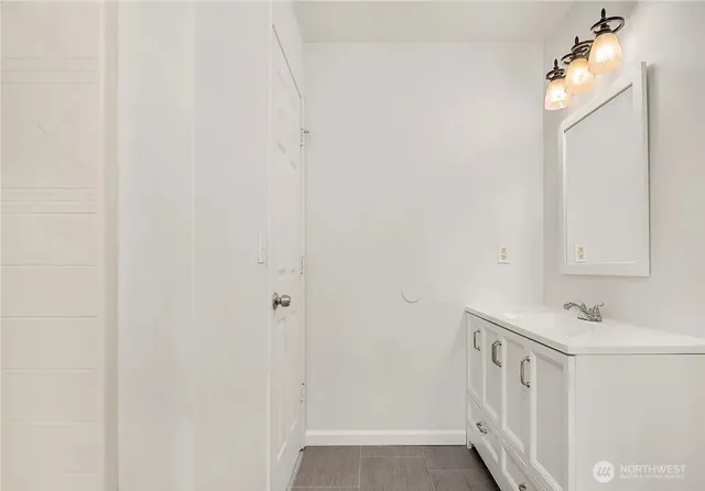 a view of a bathroom with a sink