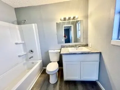 a view of a terrace with wooden floor and city view