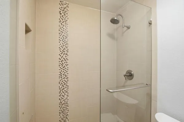 a bathroom with a shower