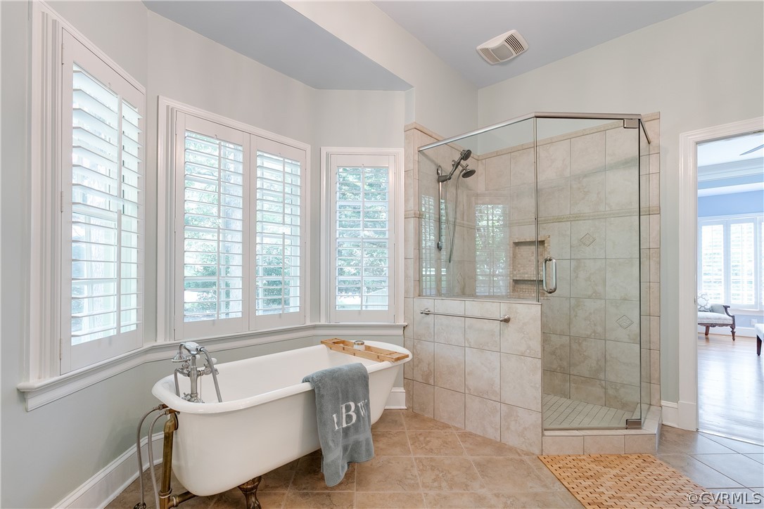 11907 Reeds Bluff Lane Midlothian, VA 23113 - Photo 28 of 50 Glass framed shower and heated floor