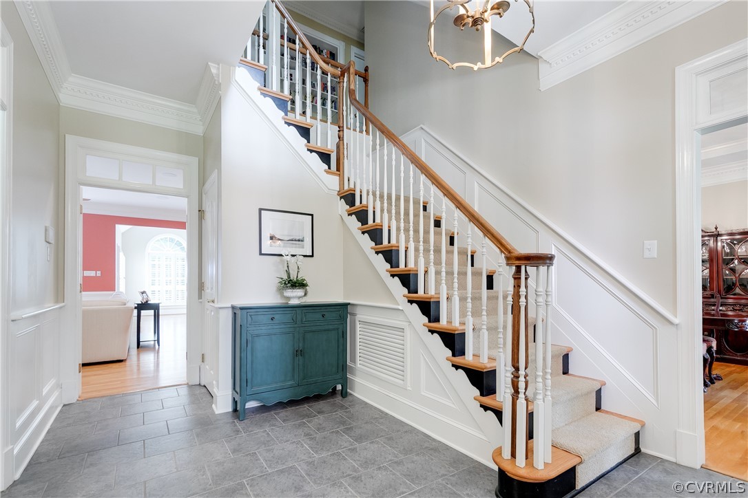 11907 Reeds Bluff Lane Midlothian, VA 23113 - Photo 5 of 50 Gracious foyer with stairs to the ssecond floor