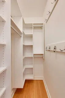 a view of a room with rack on the wall