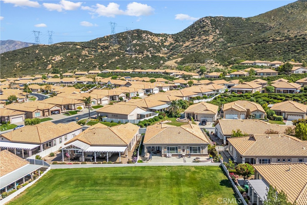5233 Hampton Road Banning, CA 92220 - Photo 44 of 46 an aerial view of residential houses with outdoor space and river view