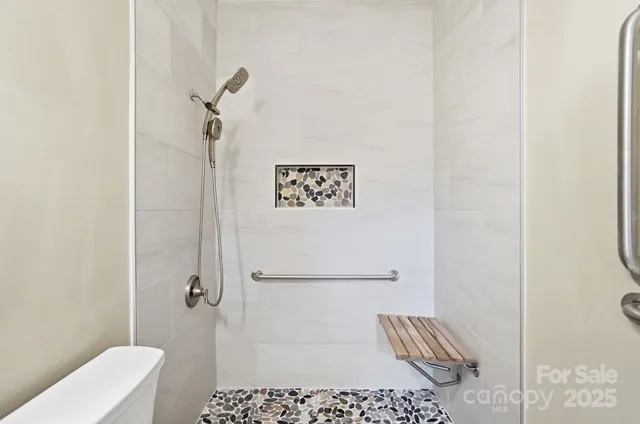 a bathroom with a shower