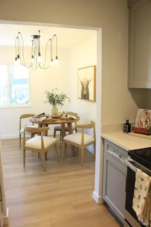 a view of kitchen with breakfast area