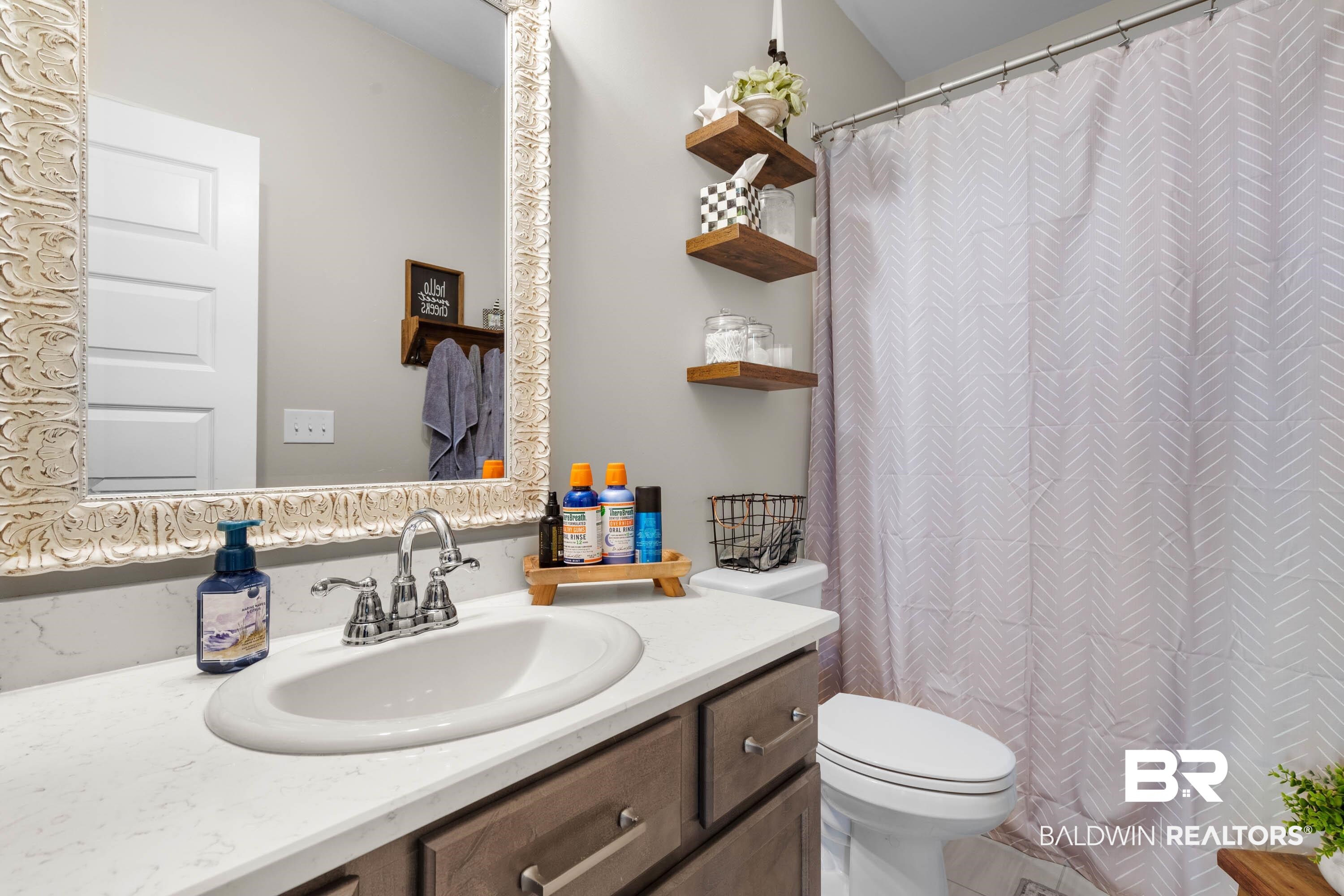 7150 Powell Road, Unit LOT 6A Eight Mile, AL 36613 - Photo 17 of 35 Full bath with vanity and curtained shower