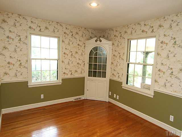 Large dining room with built-in storage