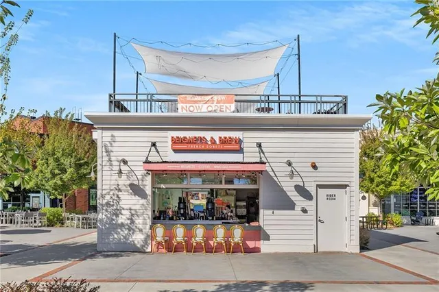 a view of a building with a street